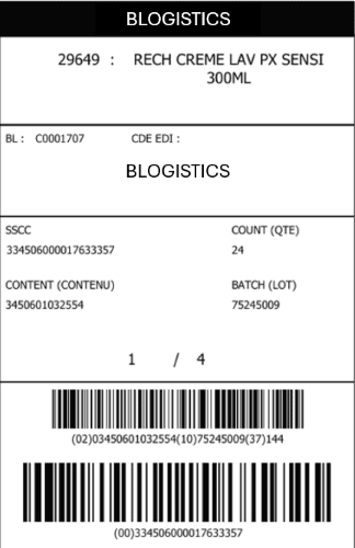 étiquette de traçabilité logistique