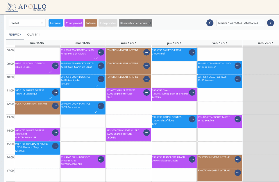 Affretement Planning