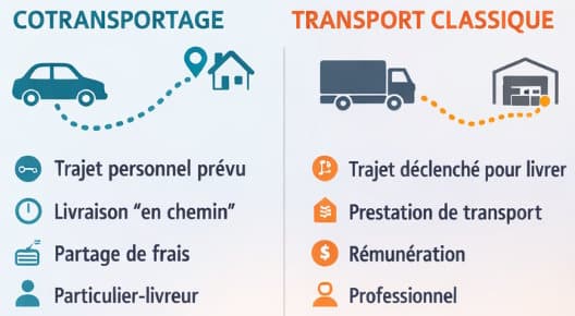 Cotransportage VS Transport classique Infographie : Cotransportage VS Transport classique